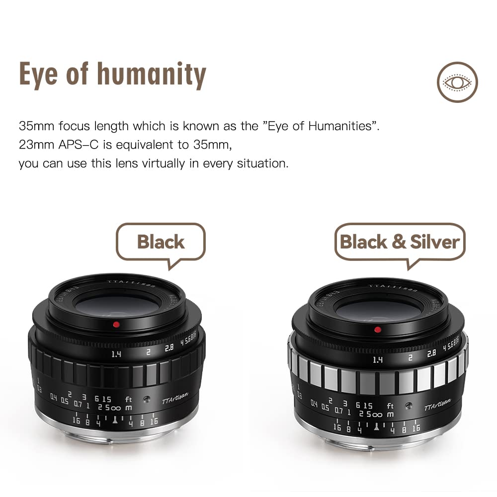 Amazon.com : TTArtisan 23mm F1.4 APS-C Lenses for Fuji X-Mount X