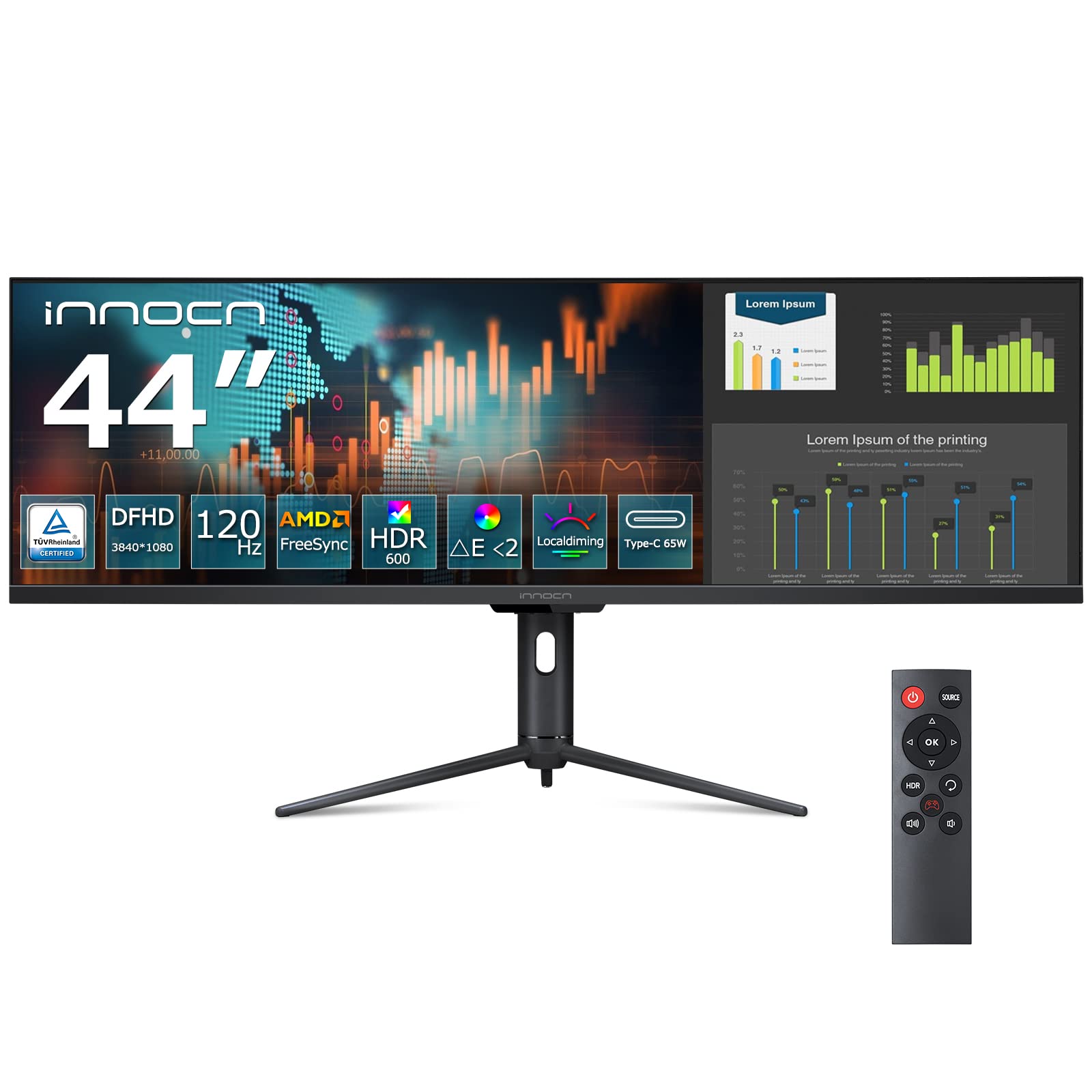 Amazon.co.jp: INNOCN 43.8インチ モニター, 3840*1080 ウルトラワイド