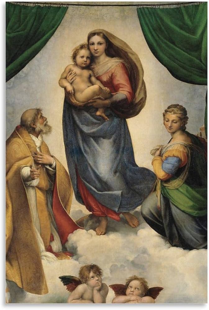 Amazon.co.jp: Raphaelラファエロ・サンティ 《システィーナの聖母