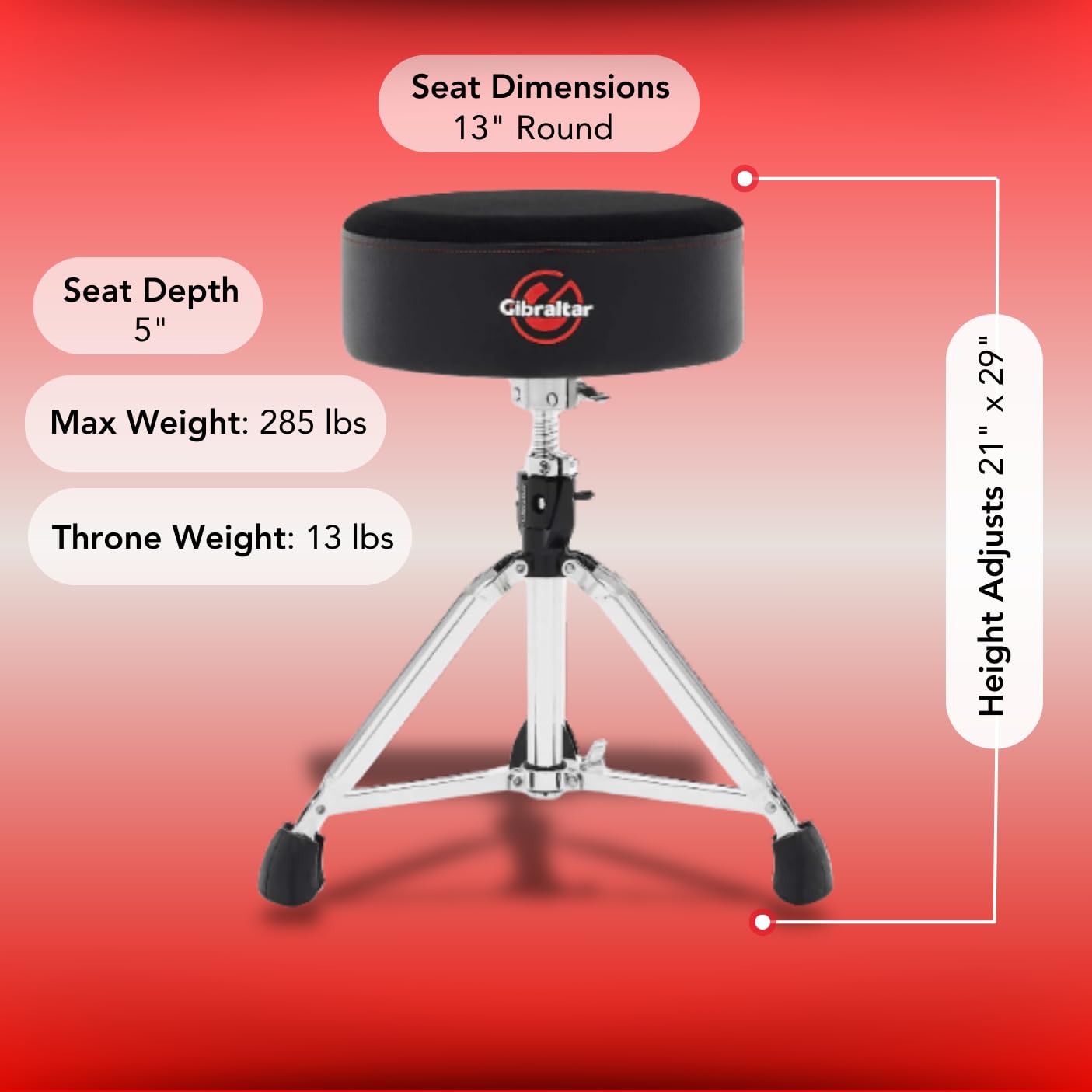 Amazon.com: Gibraltar 9608-SFT Softy Drum Throne : Musical Instruments