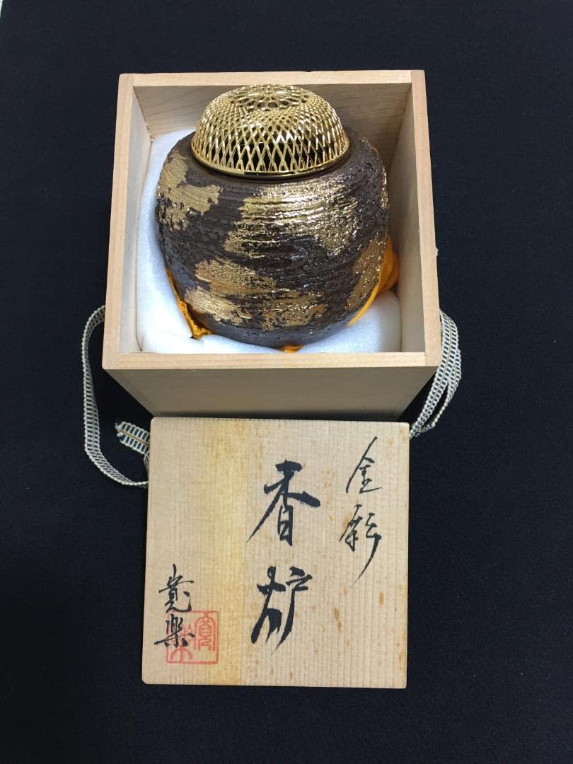 京焼（清水焼） 寬楽作 金彩香炉 箱入 京焼（清水焼） 寬楽作 金彩香炉