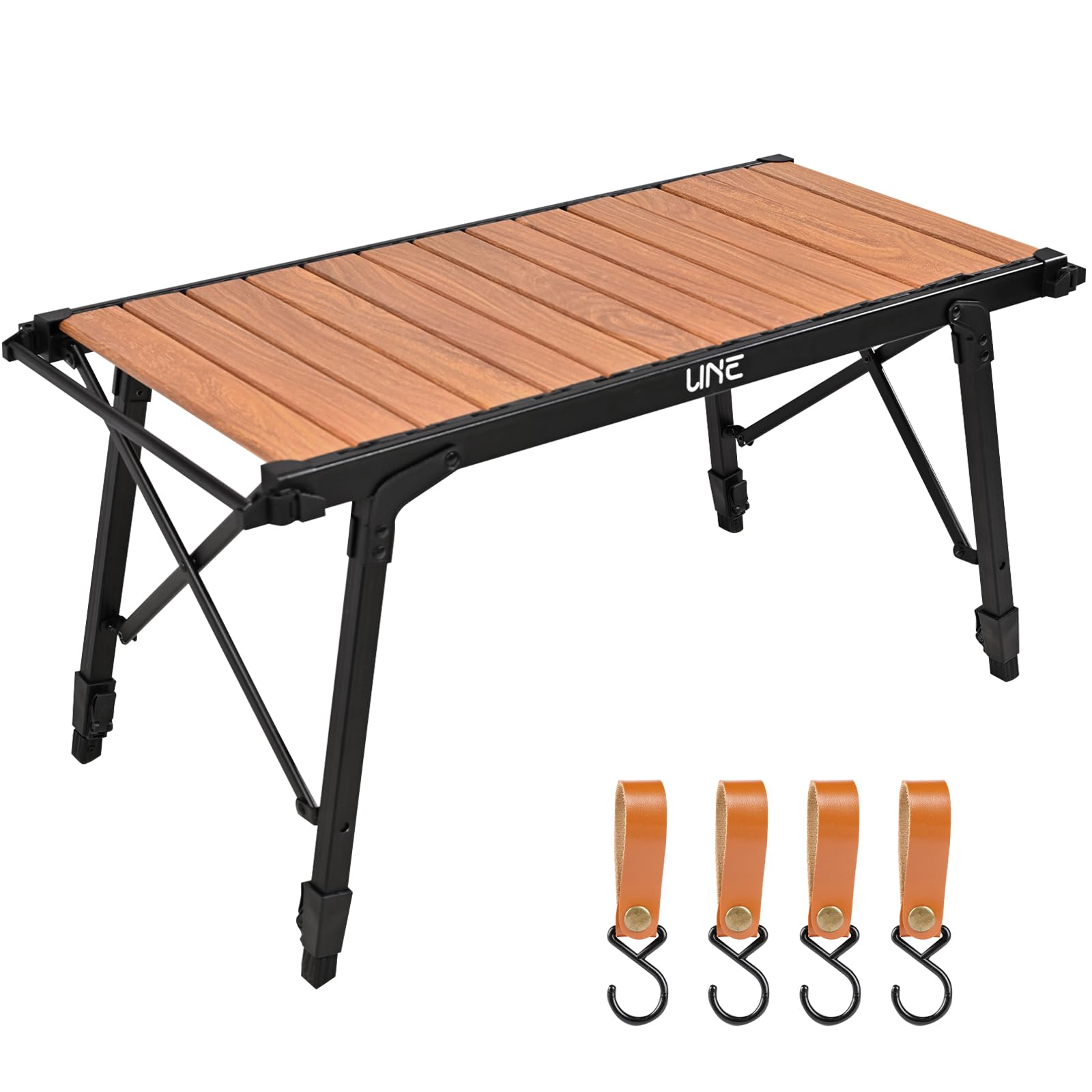 Amazon.co.jp: UNE igt テーブル 4個フック付き 茶色 ソロツアー