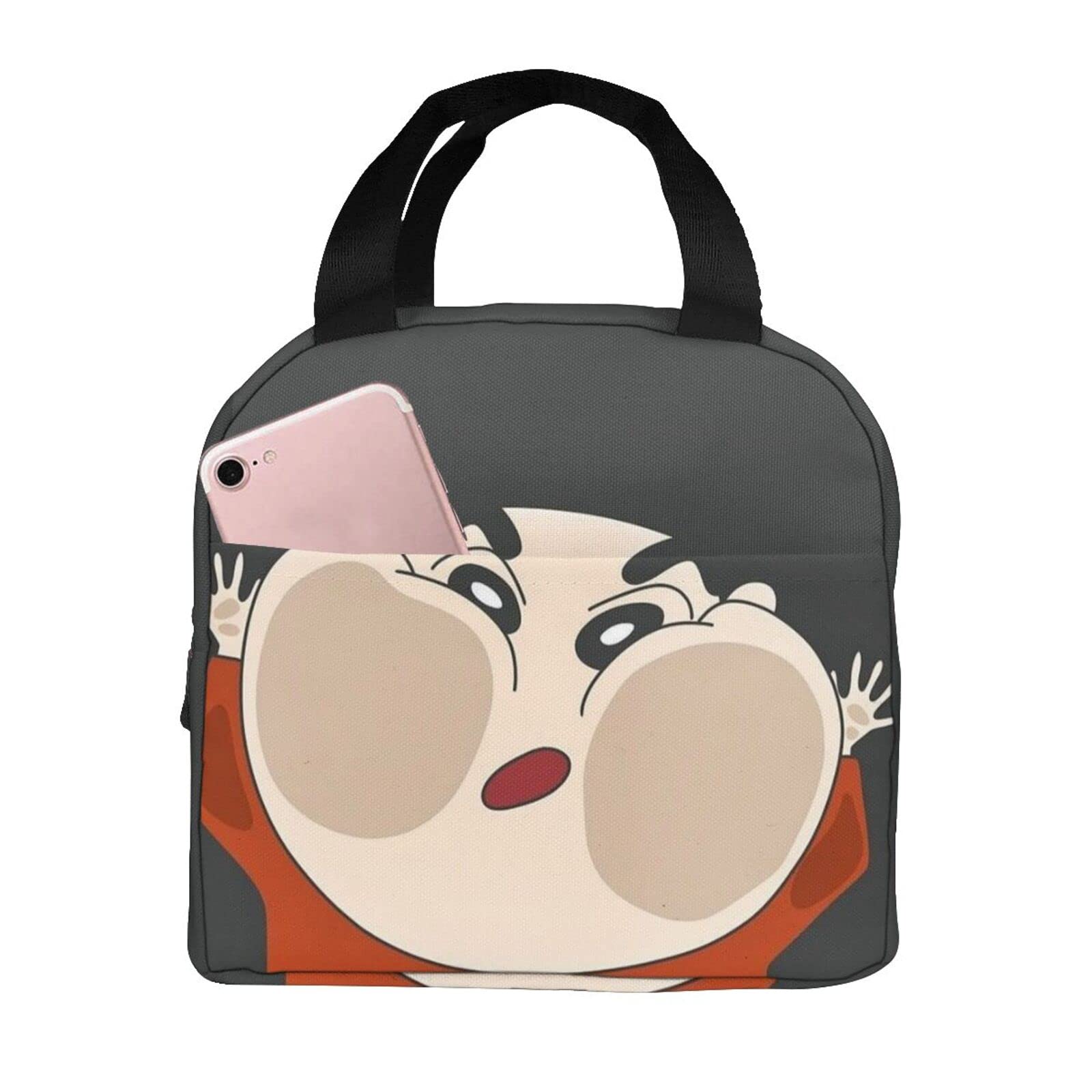 Amazon | クレヨンしんちゃん 保冷 がま口 ランチバッグ ブラック お