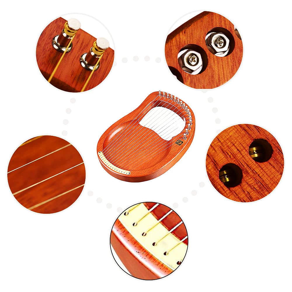 Amazon | Walter.t 16弦木製ライアーハープ金属弦マホガニー木製弦楽器