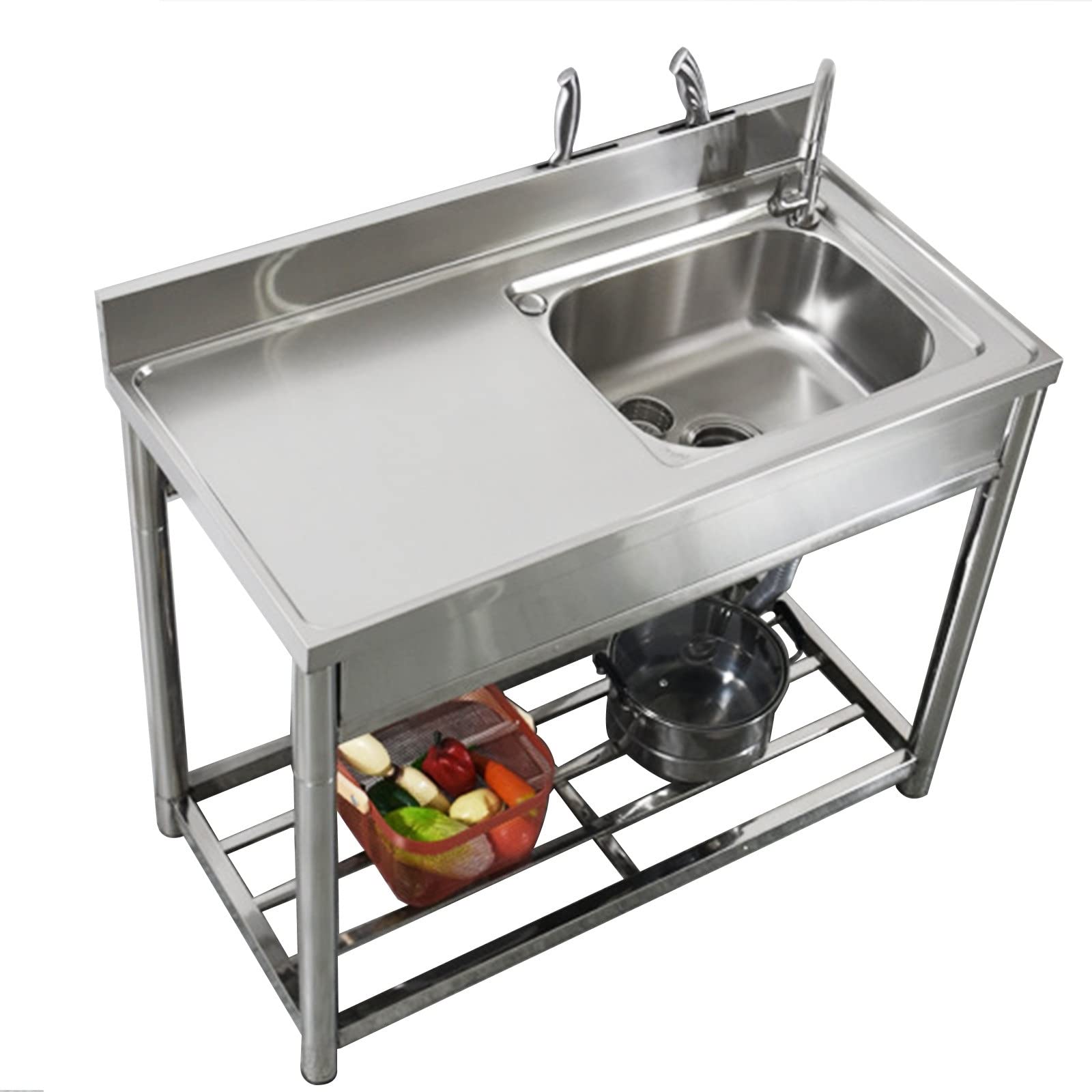 Amazon.co.jp: ガーデンシンク 90*50*85cm簡易流し台 SUS304ステンレス