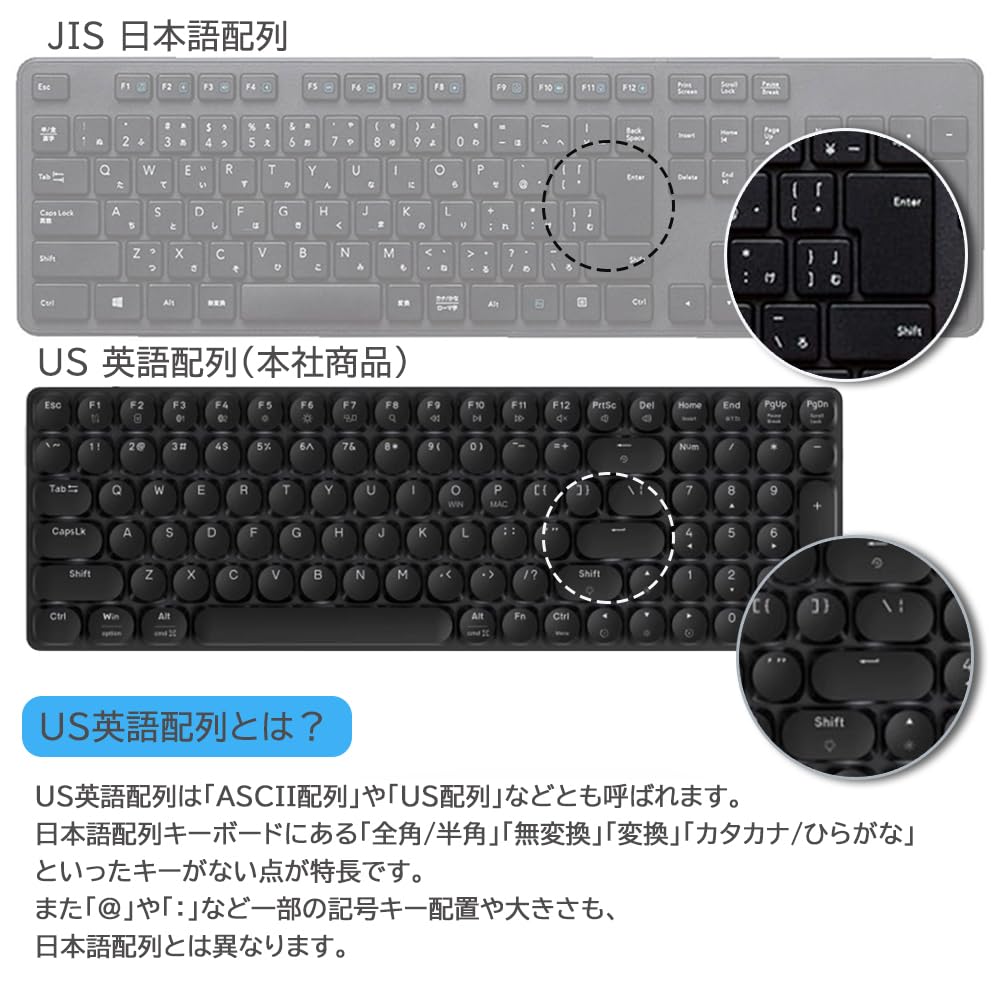Amazon | TJK 【US英語配列】 薄型メカニカルキーボード 青軸
