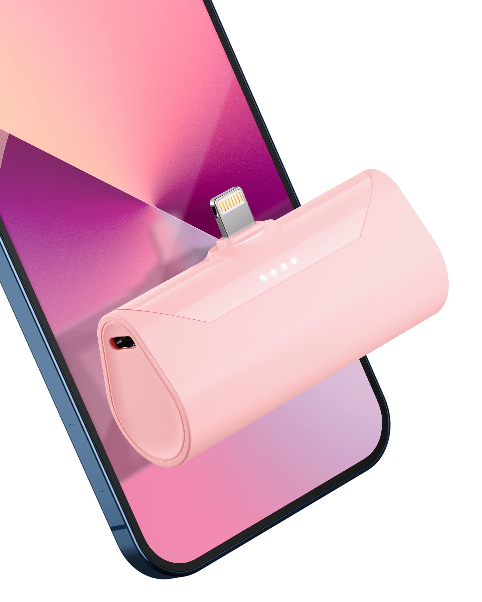 Amazon.com: L.LYFOVR Pink Small Portable Battery Charger 4800mAh