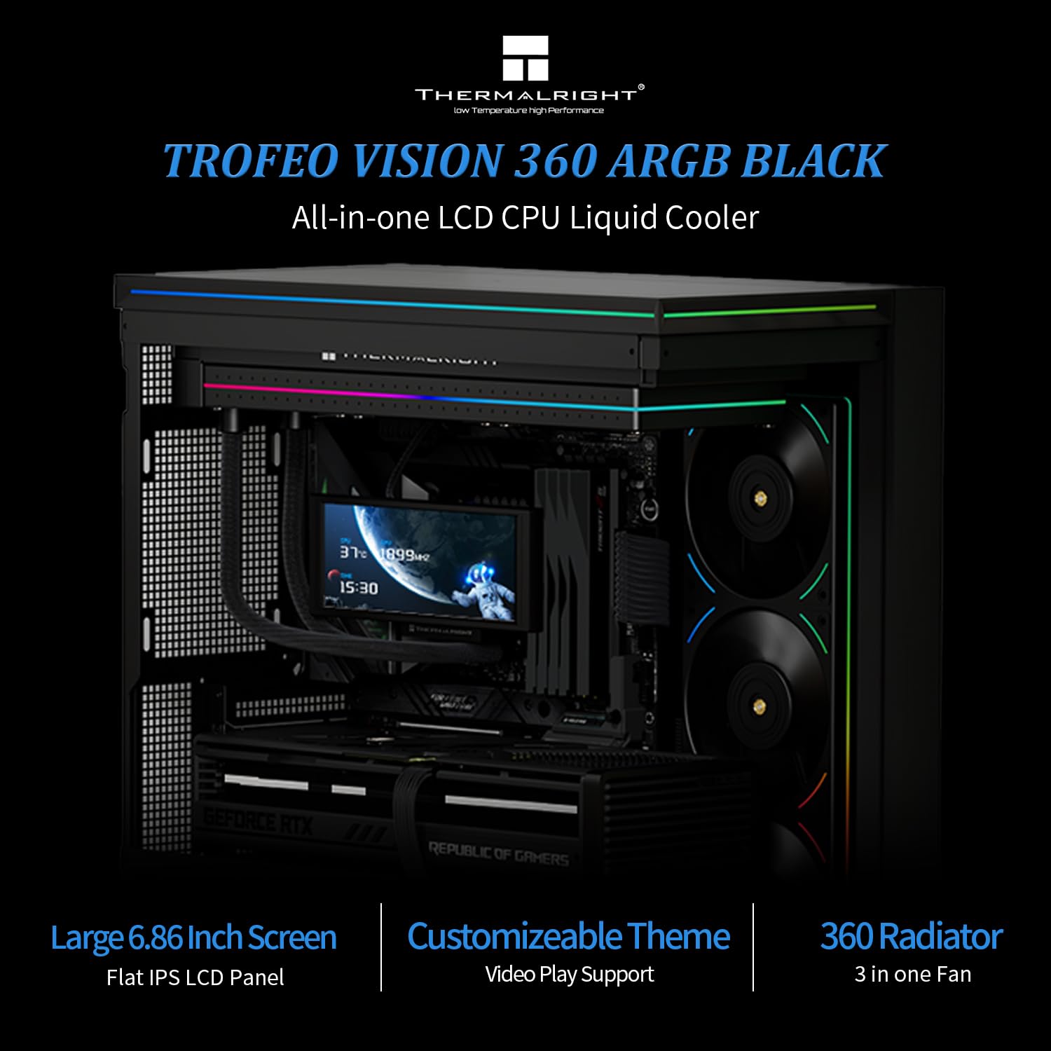 Amazon.co.jp: Thermalright Trofeo Vision 360 ARGB ブラック CPU AIO