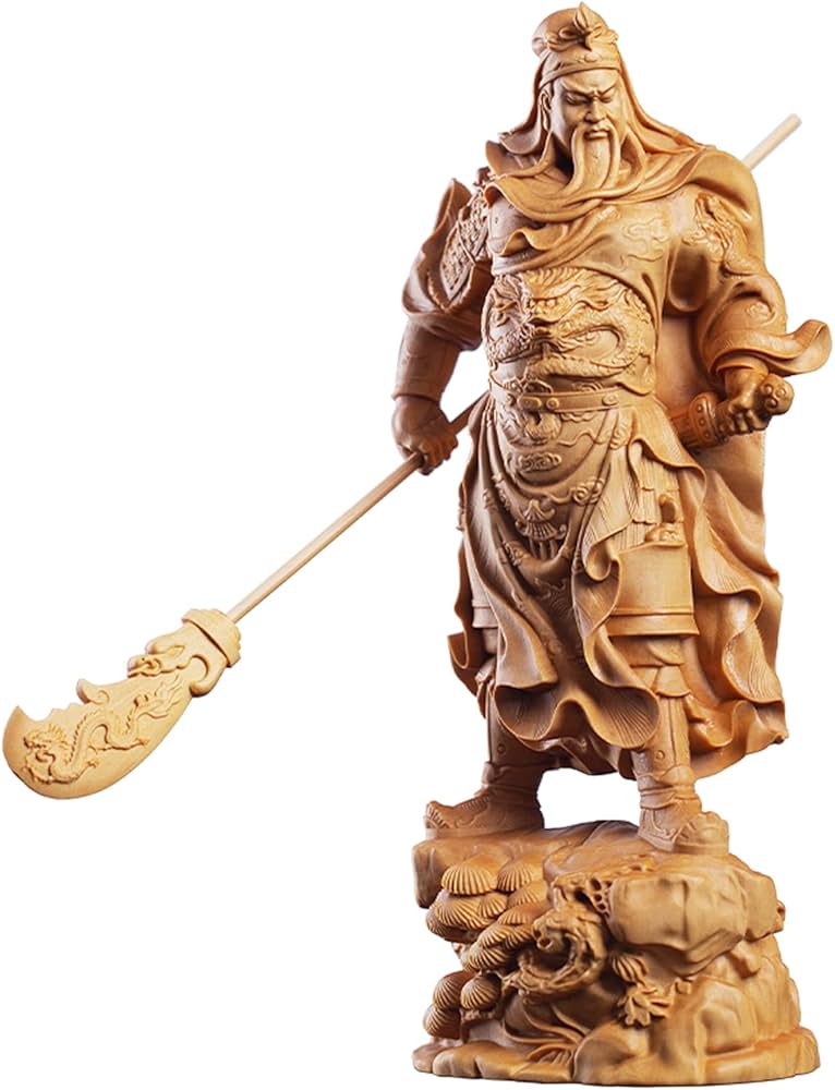 Amazon.co.jp: 置物 木彫り 三国志 関羽 雲長 関羽像 武財神 仏像