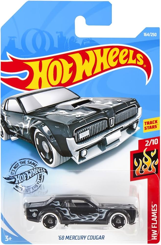 Amazon.com: Hot Wheels 2019 Hw Flames '68 Mercury Cougar, 164/250