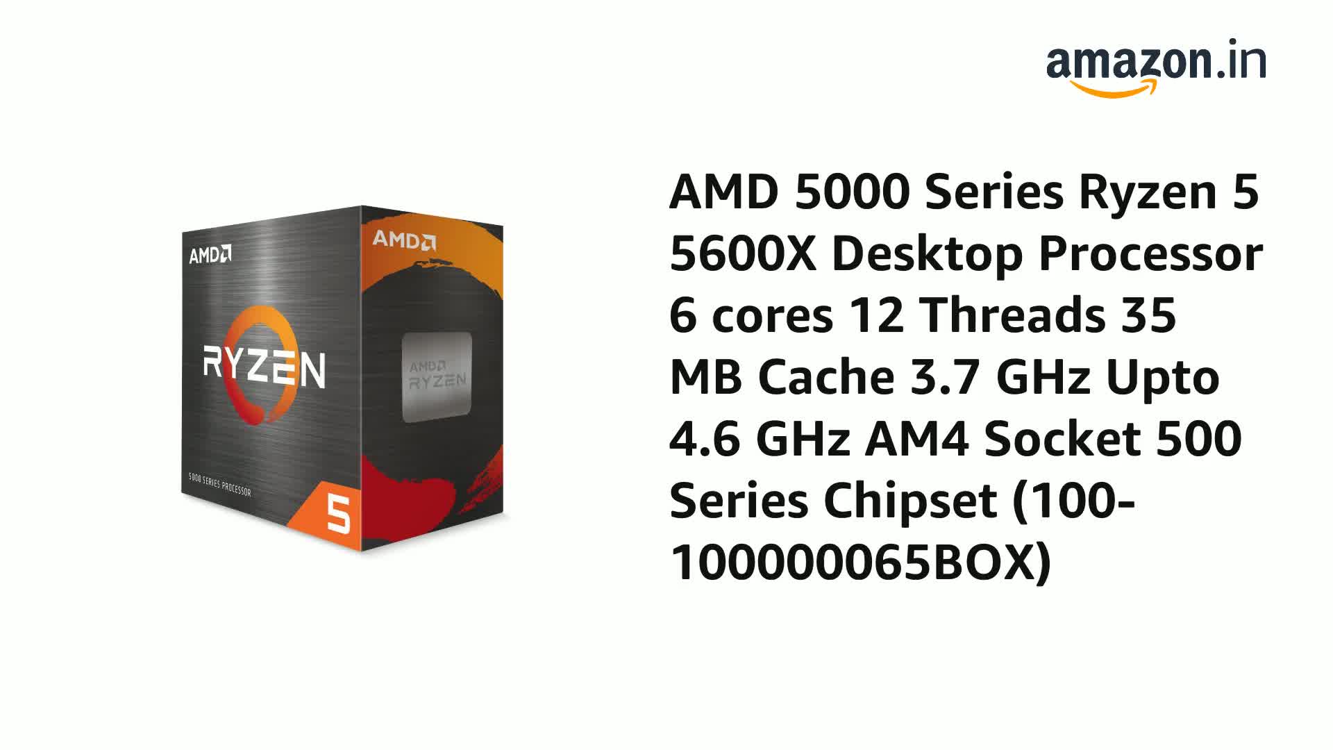 Amazon.in: Buy AMD 5000 Series Ryzen 5 5600X Desktop Processor 6