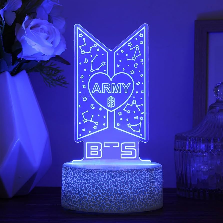 Bangtan Boys LED Night Light & 7 Colors Touch Adjustable Night