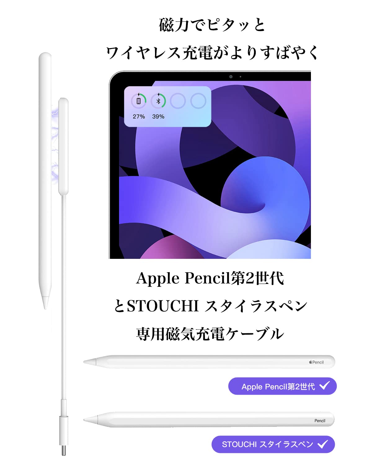 Amazon.co.jp: STOUCHI スタイラスペン Apple Pencil 第二世代 専用的