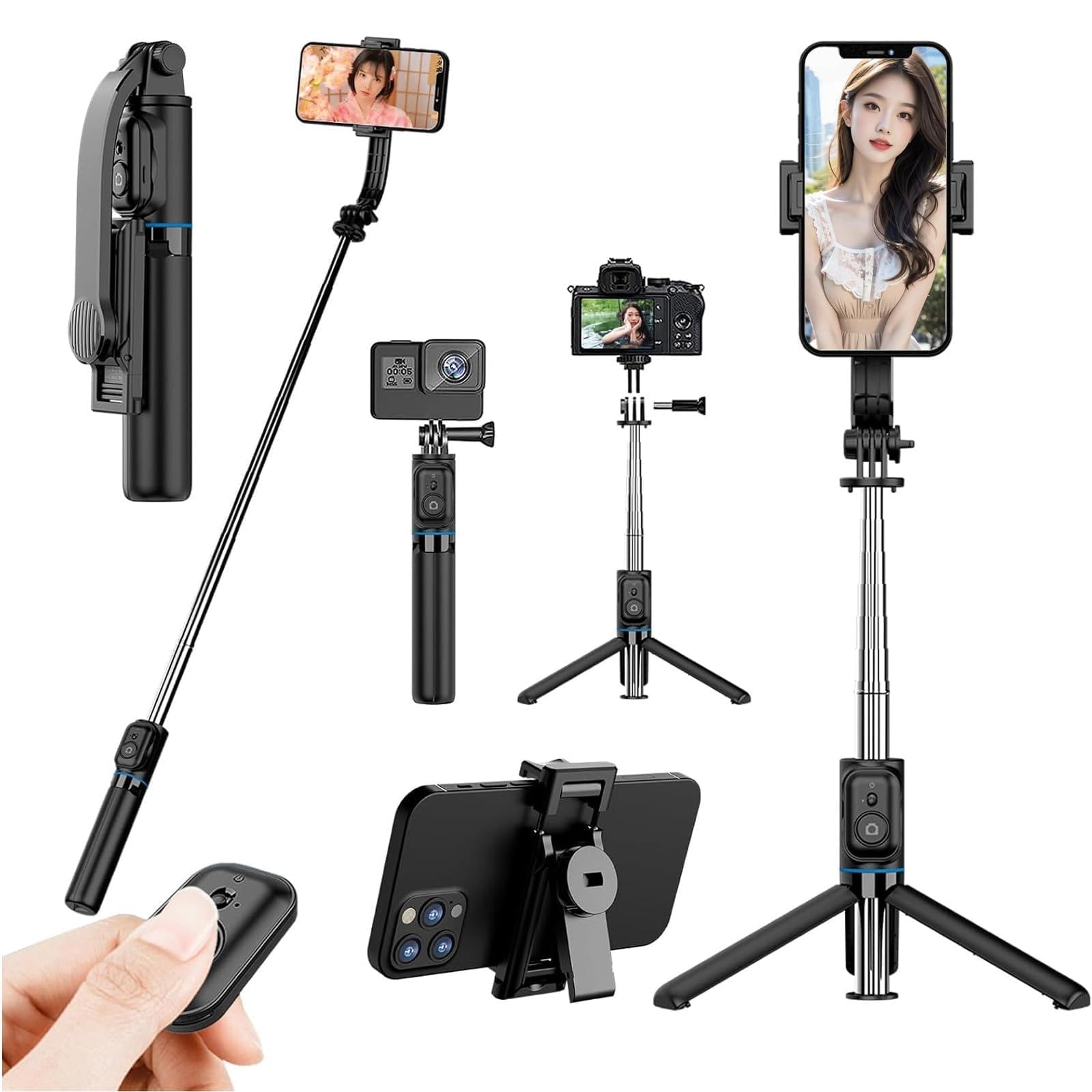 Amazon | xunbida スマホ 三脚 自撮り棒【取り外し可能な自撮り棒