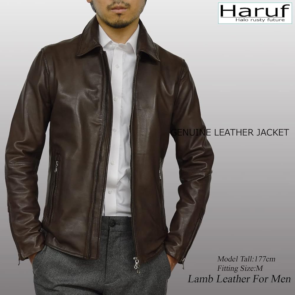Amazon | [ハルフ] 本革 レザージャケット ライダースジャケット