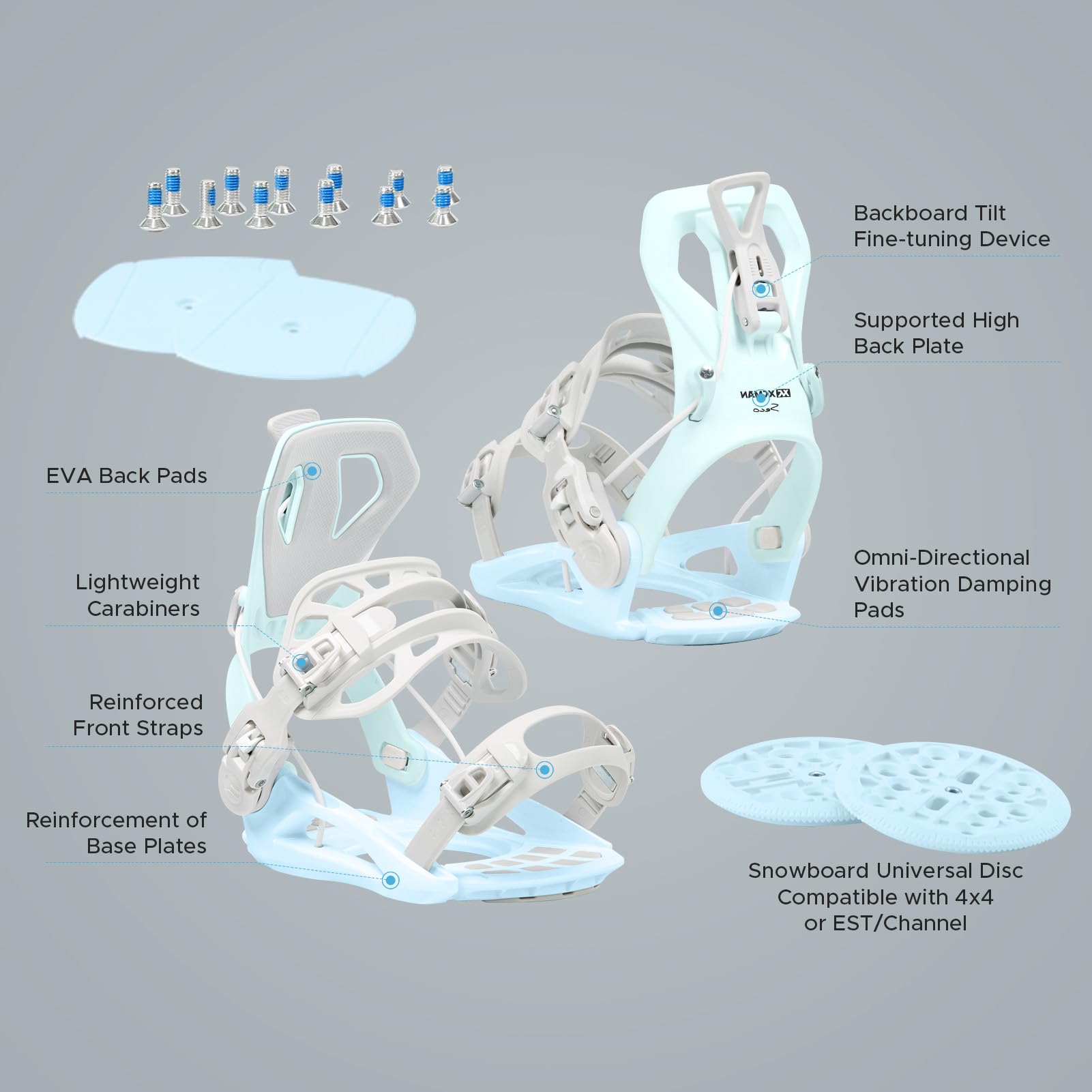 Amazon | XCMAN リアステップインスタイル スノーボードビンディング
