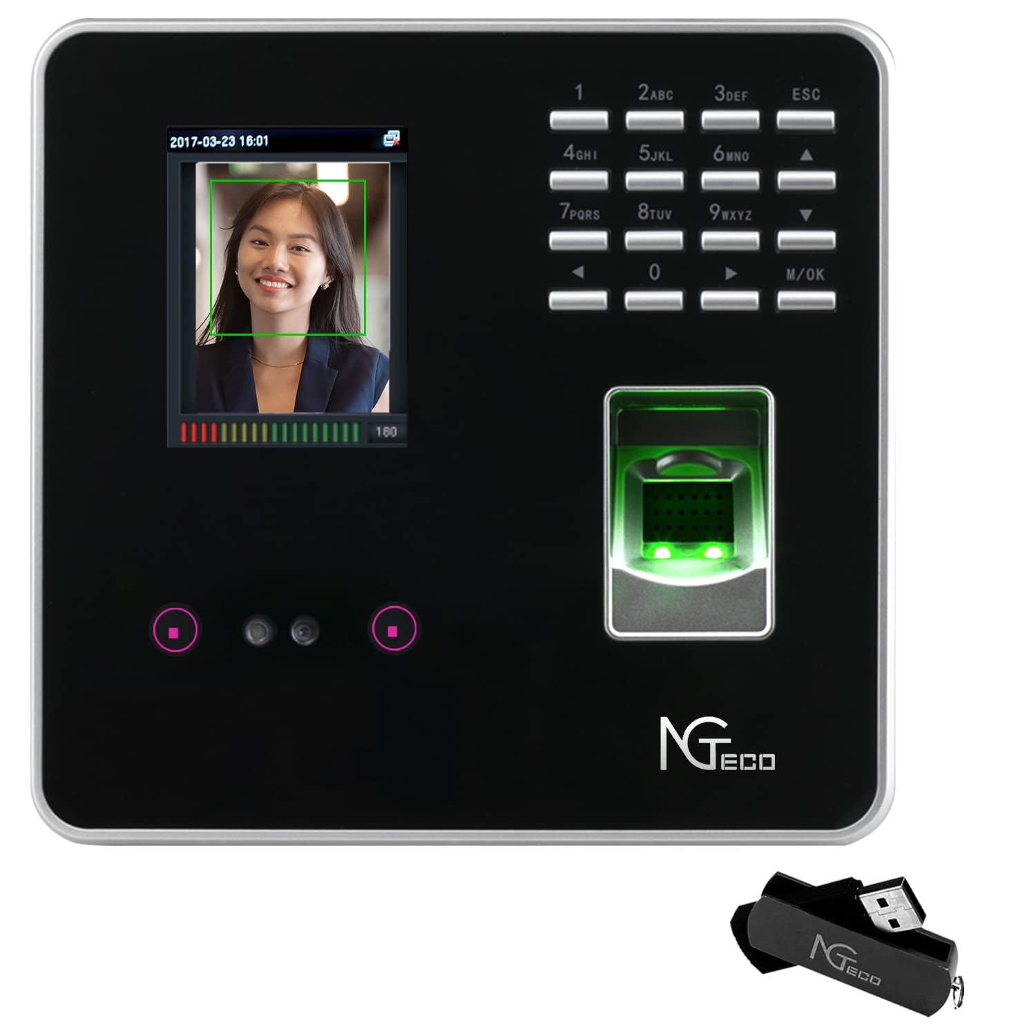 Amazon.co.jp: NGTeco タイムレコーダー 顔認証 指紋認証 自動集計 USB