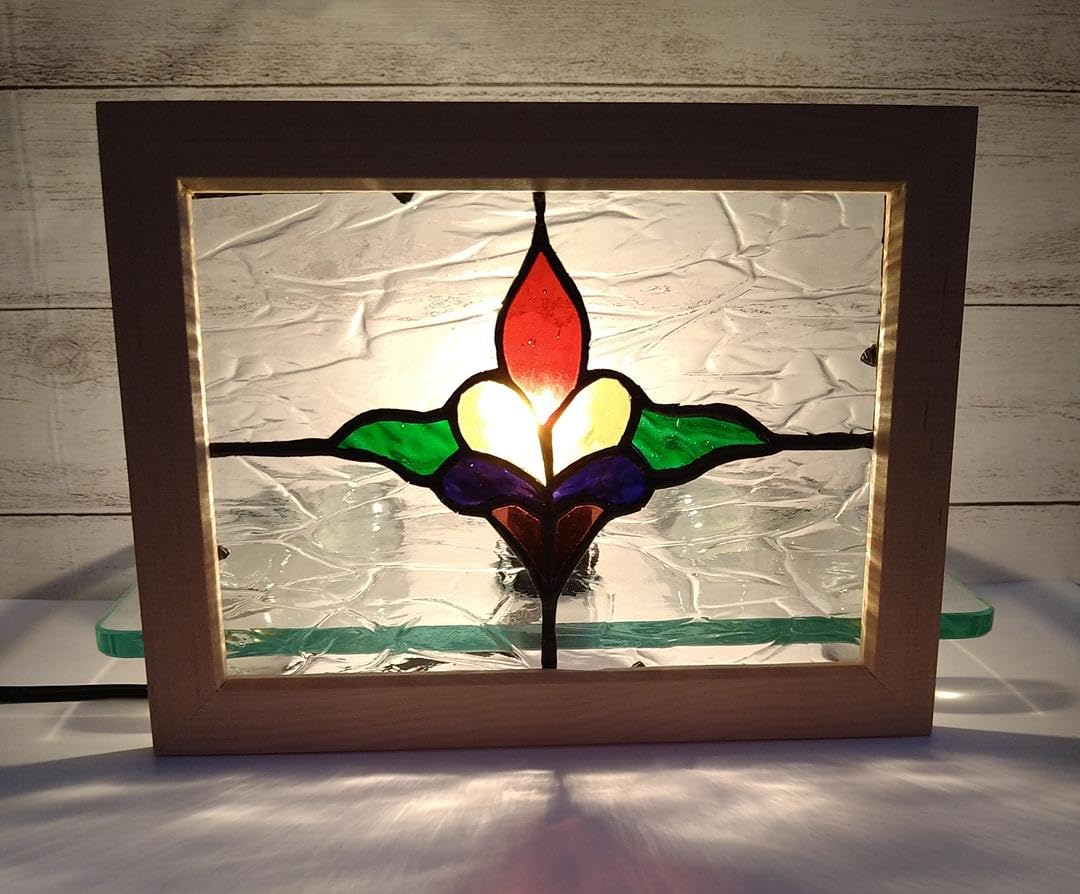 Amazon.co.jp: 207.ステンドグラスパネル アンティーク調2L判 : ホーム