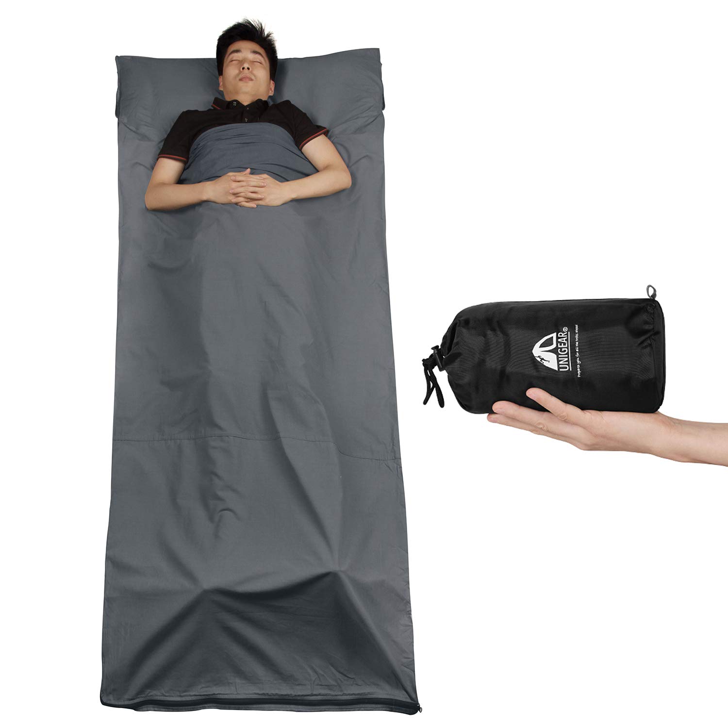 Amazon | Unigear インナーシュラフ 寝袋 インナーシーツ 超軽量