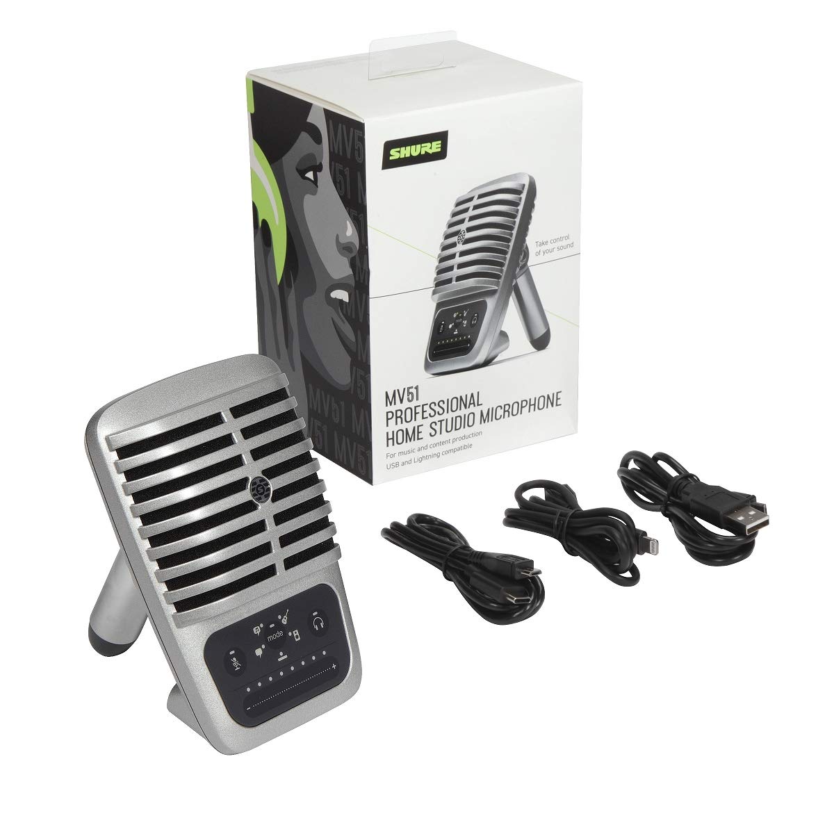 Amazon | SHURE MV51 : コンデンサーマイク 実況/在宅勤務/ウェブ会議