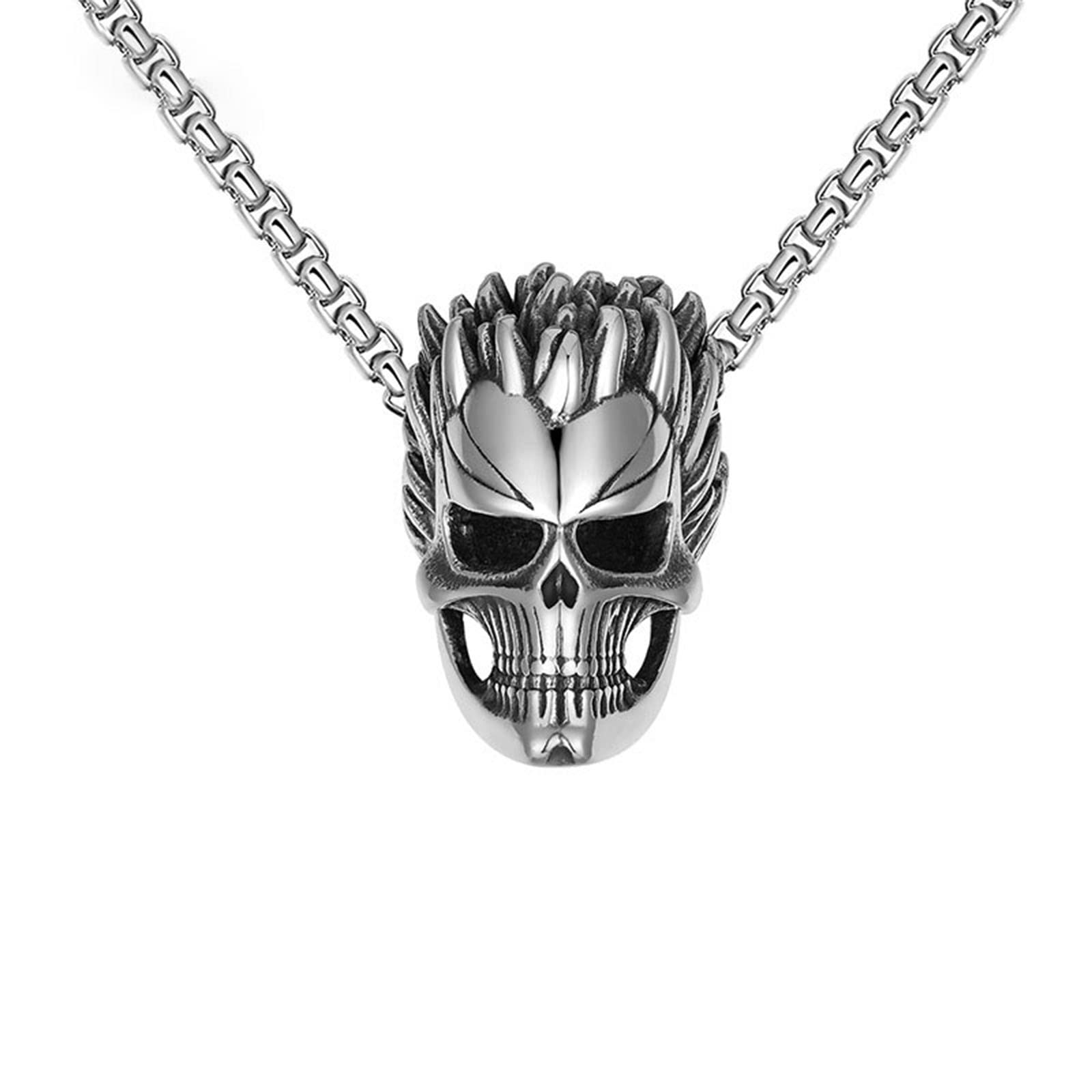 Amazon.co.jp: スカル ネックレス メンズ ステンレス シルバー 髑髏
