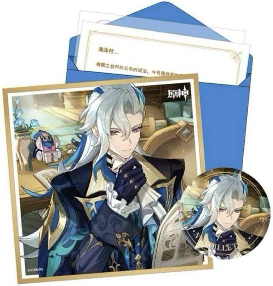 Amazon.co.jp: 原神 ヌヴィレット 缶バッジ 色紙 運命の日 誕生日