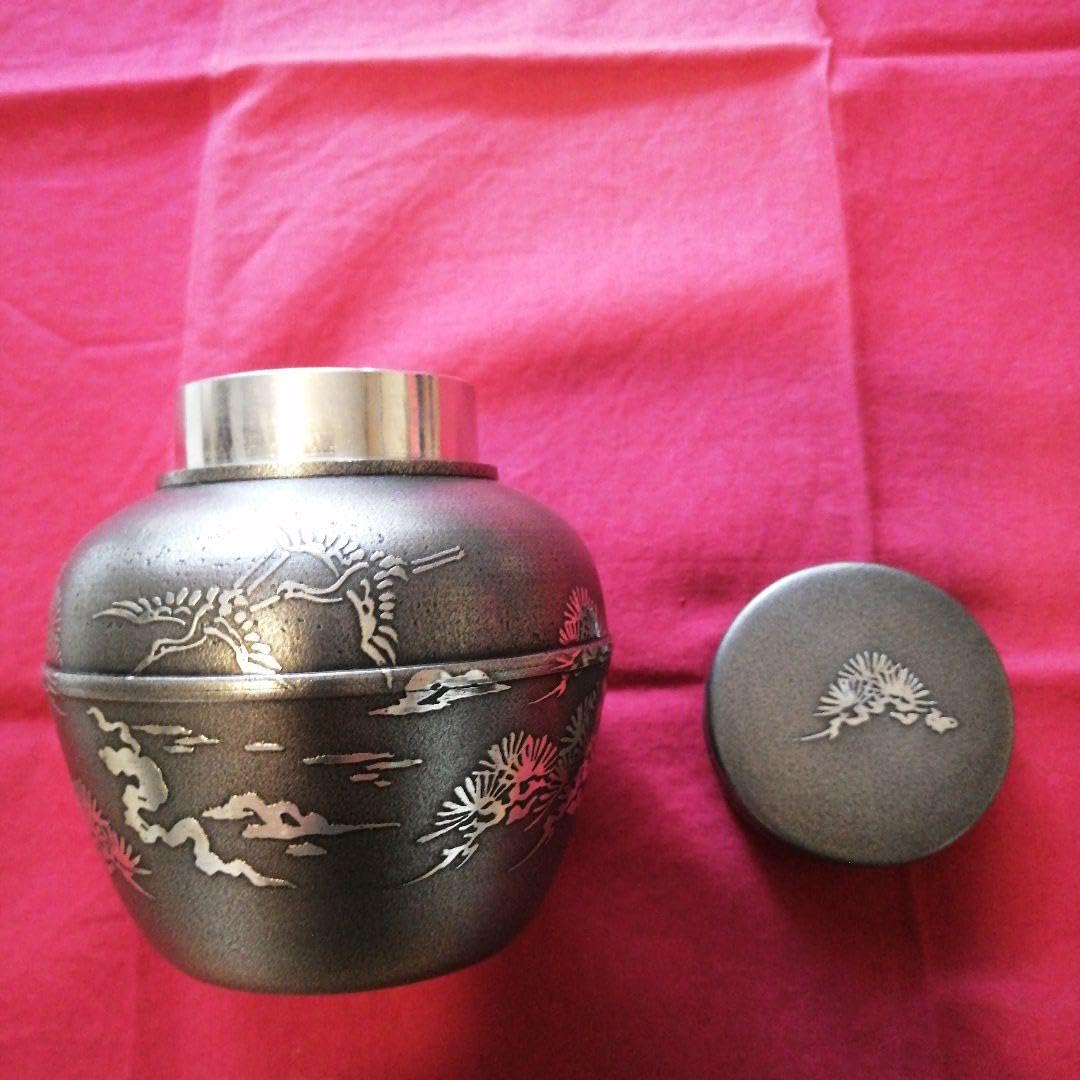 岩切美巧堂造 茶壷 茶心壷 薩摩錫器 煎茶道具 約388g M256 BC23 【公式