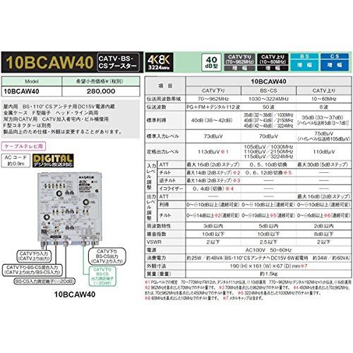 Amazon | マスプロ 4K・8K衛星放送（3224MHz）対応 共同受信用 CATV