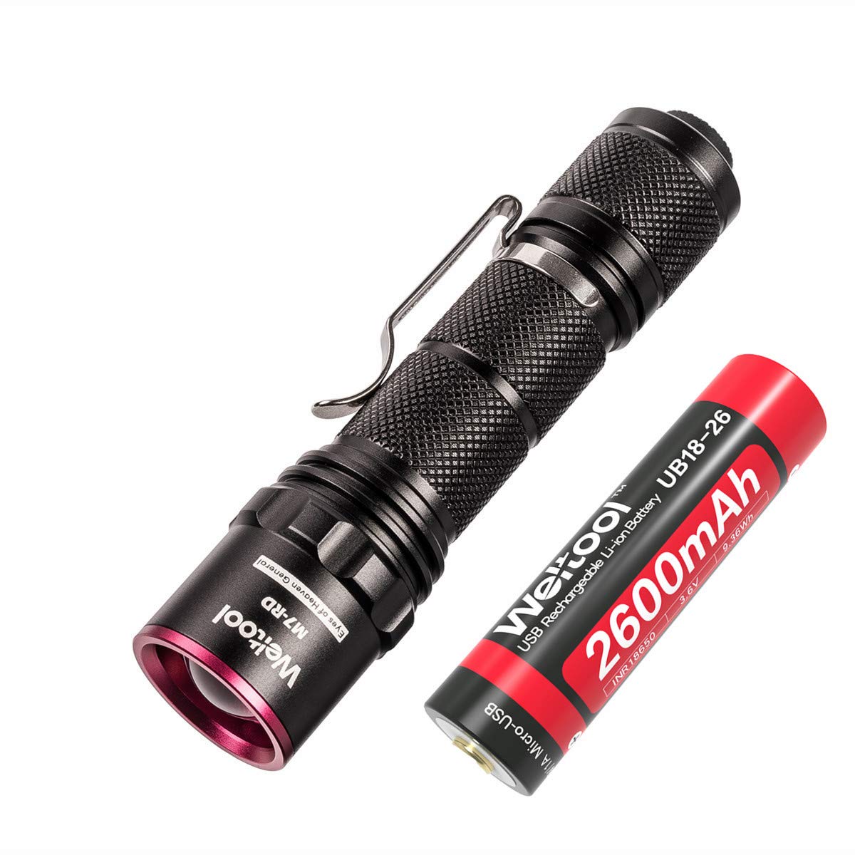 Weltool M7-RD Red Light Even-Beam Flashlight Dark Adaptation Serie