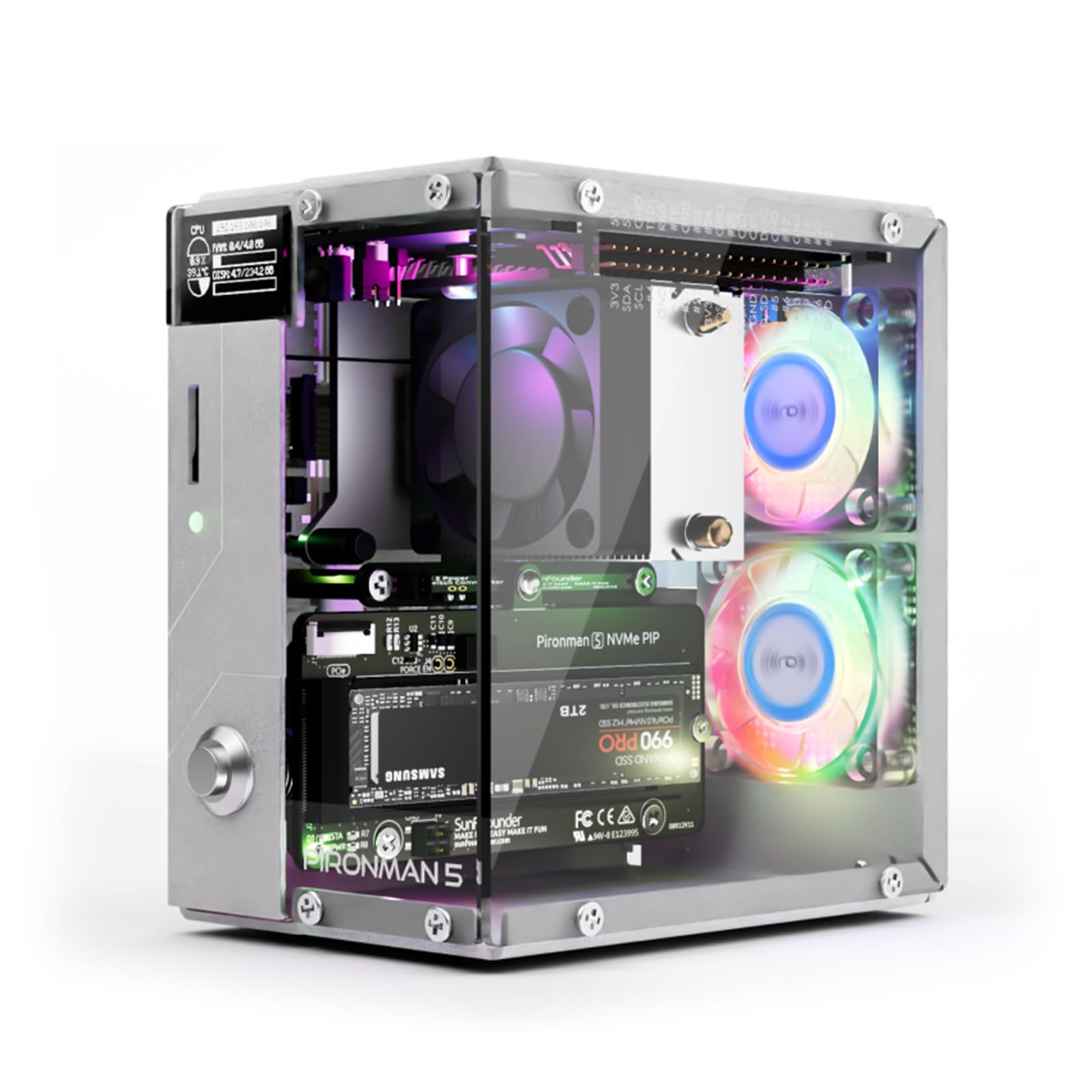 Amazon.com: Pironman 5 NVMe M.2 SSD PCIe 2.0/3.0 Mini PC Case for