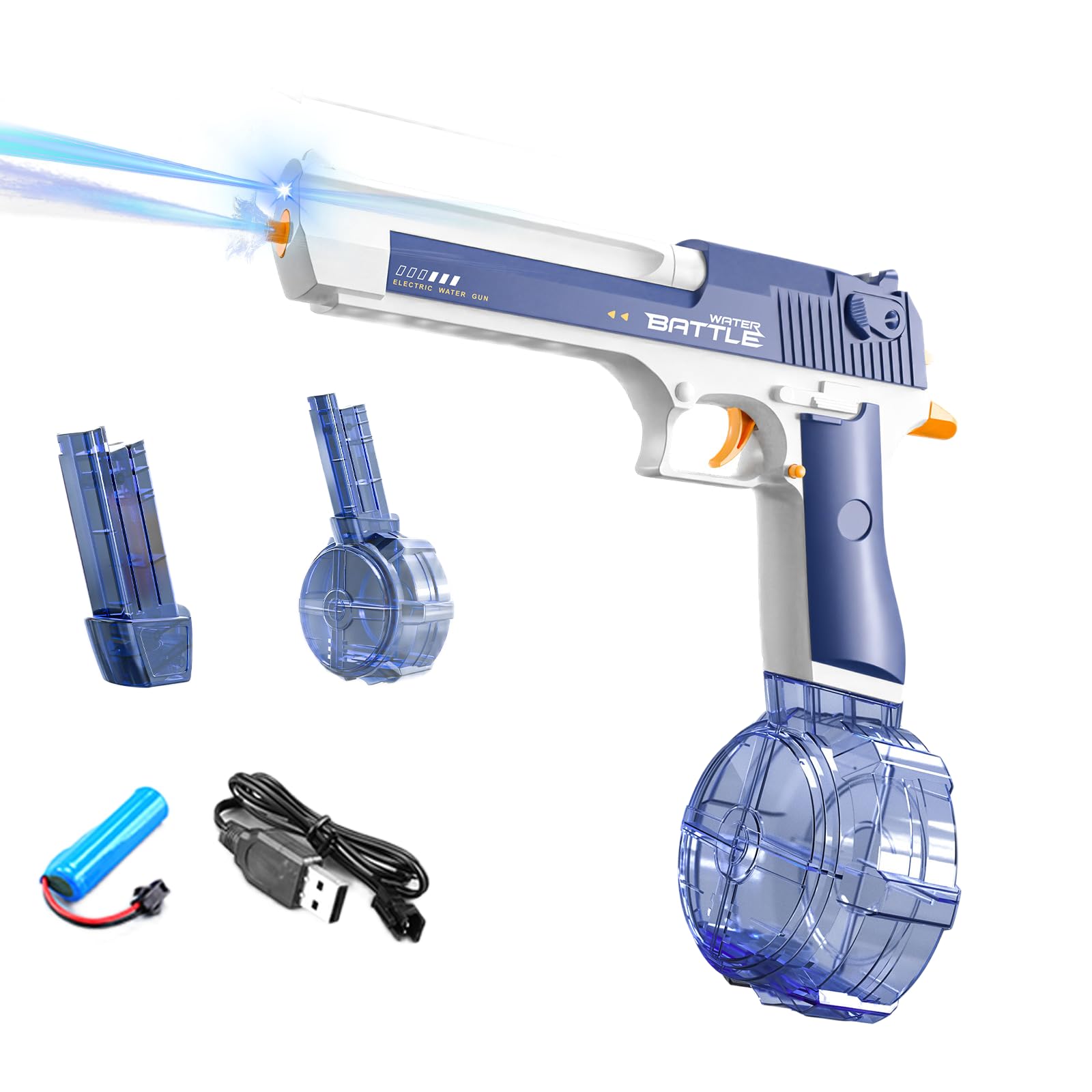 Amazon | 電動式連射水鉄砲 【2025人気 大容量 外部ウォーターボトル