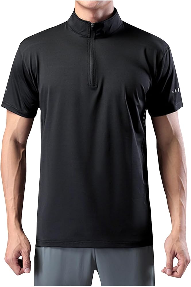 Amazon.com: Men's Dry-Fit Half Zip T Shirts Athletic UPF 50+ Sun