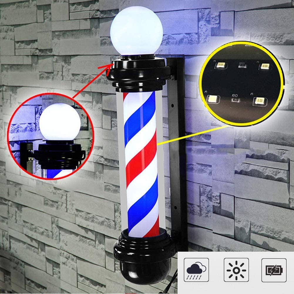 Amazon.co.jp: サインポール 理容 屋外，LEDバーバーポール-レッド