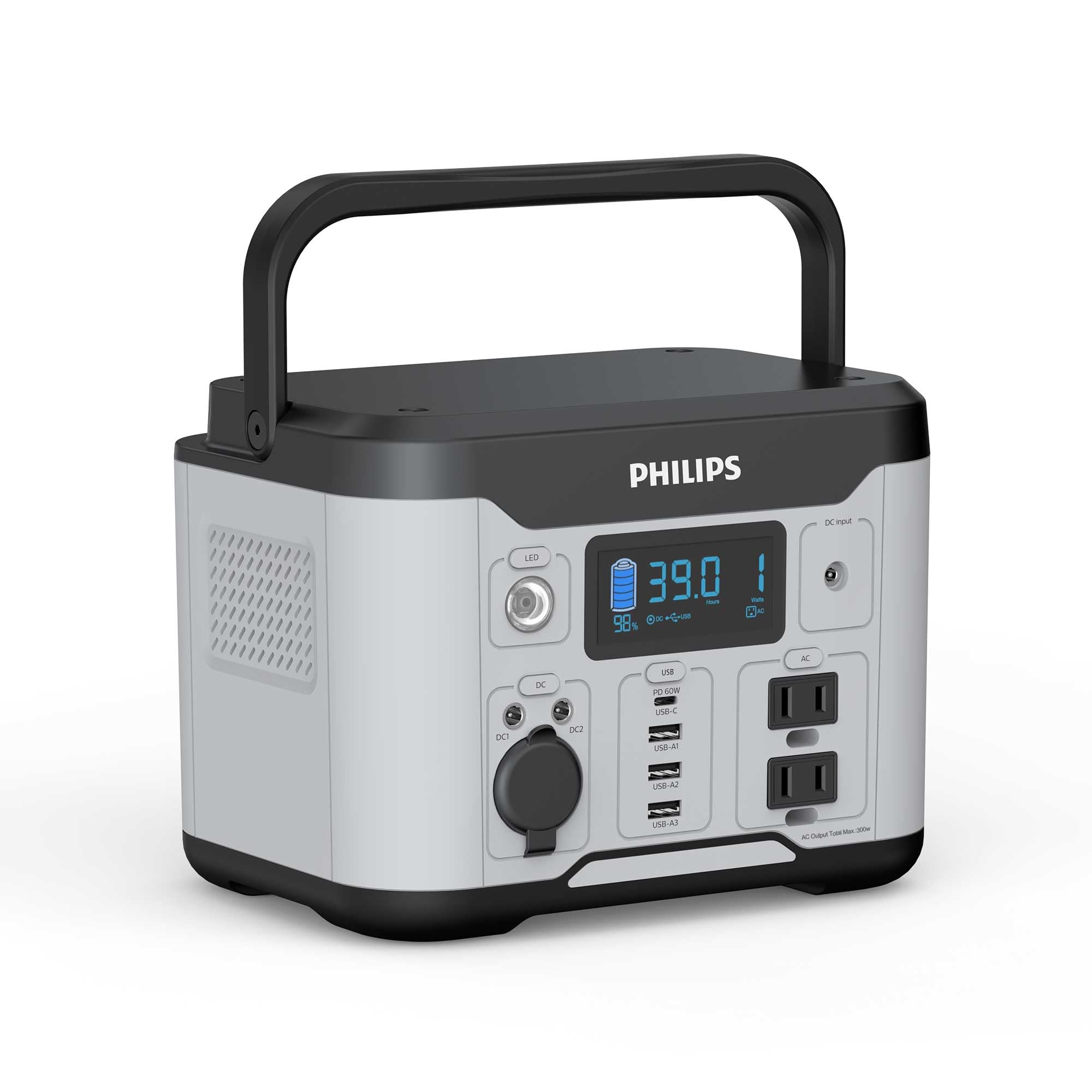 Amazon.co.jp: Philips 300W/296Wh(14. 8V換算) ポータブル電源 大容量