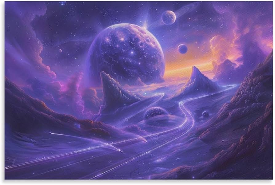 Amazon.co.jp: 絵画 ファンタジー SF 宇宙の銀河シーンインテリア 絵画