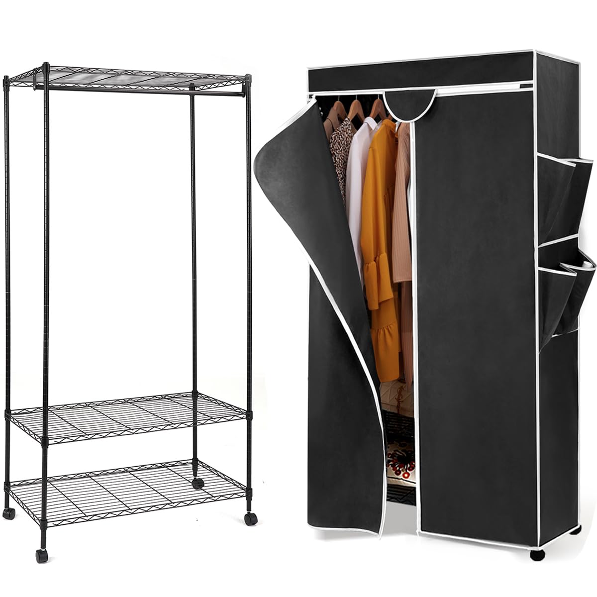 Amazon｜ハンガーラック幅92×奥行46×高さ173cm ワードローブ