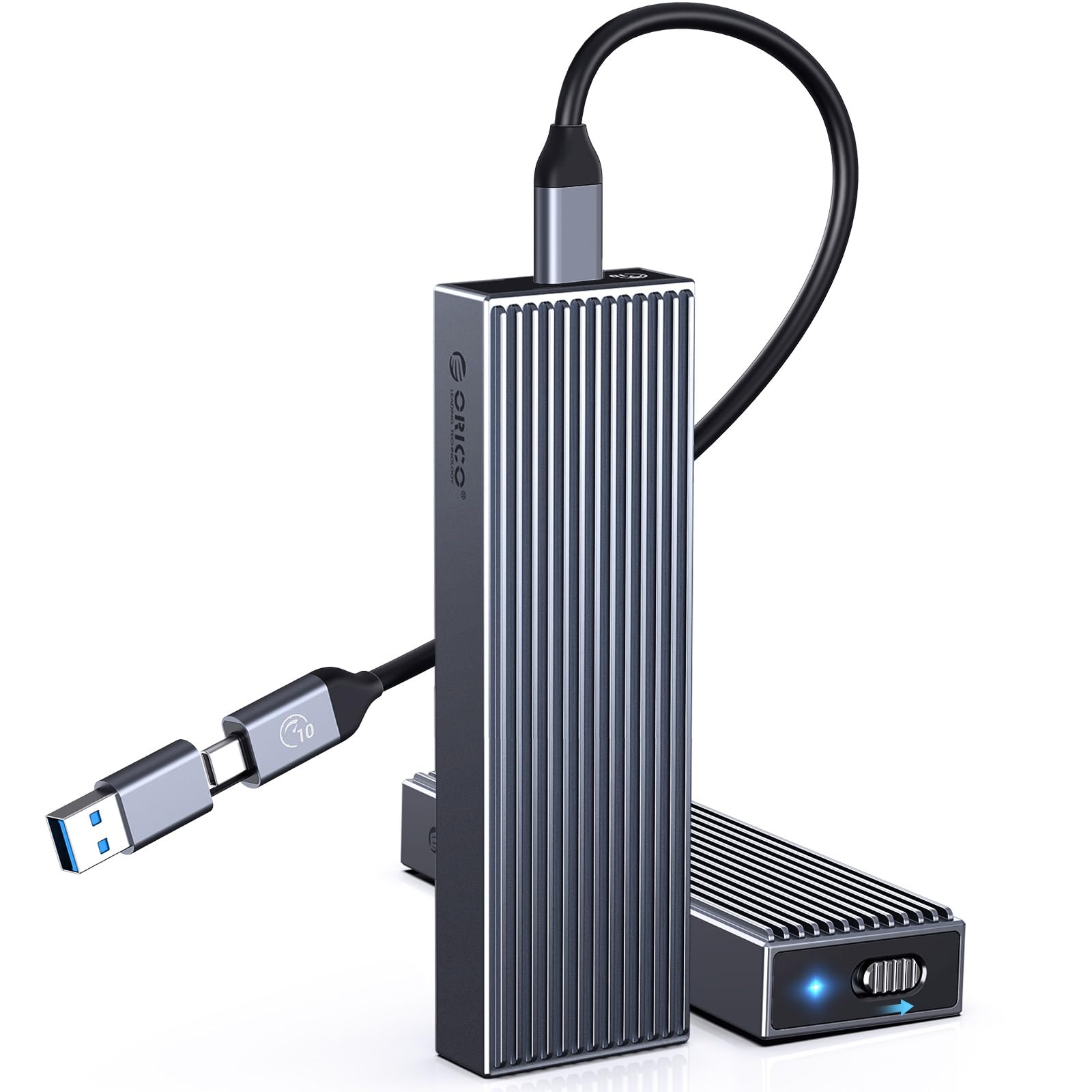 ORICO M.2 SSD Kasası [Aletsiz], NVMe Kasa USB 3.2 Gen2 10Gbps 2'si