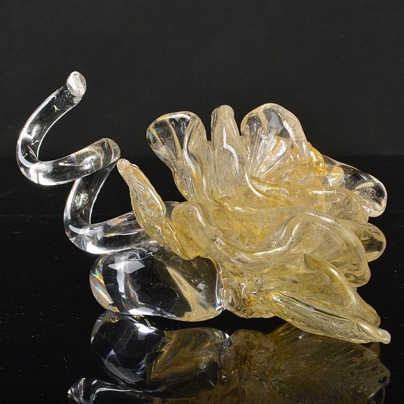 Amazon.co.jp: 工芸ガラス ガラス作家 伊藤珠美作 花 置物 V R6827