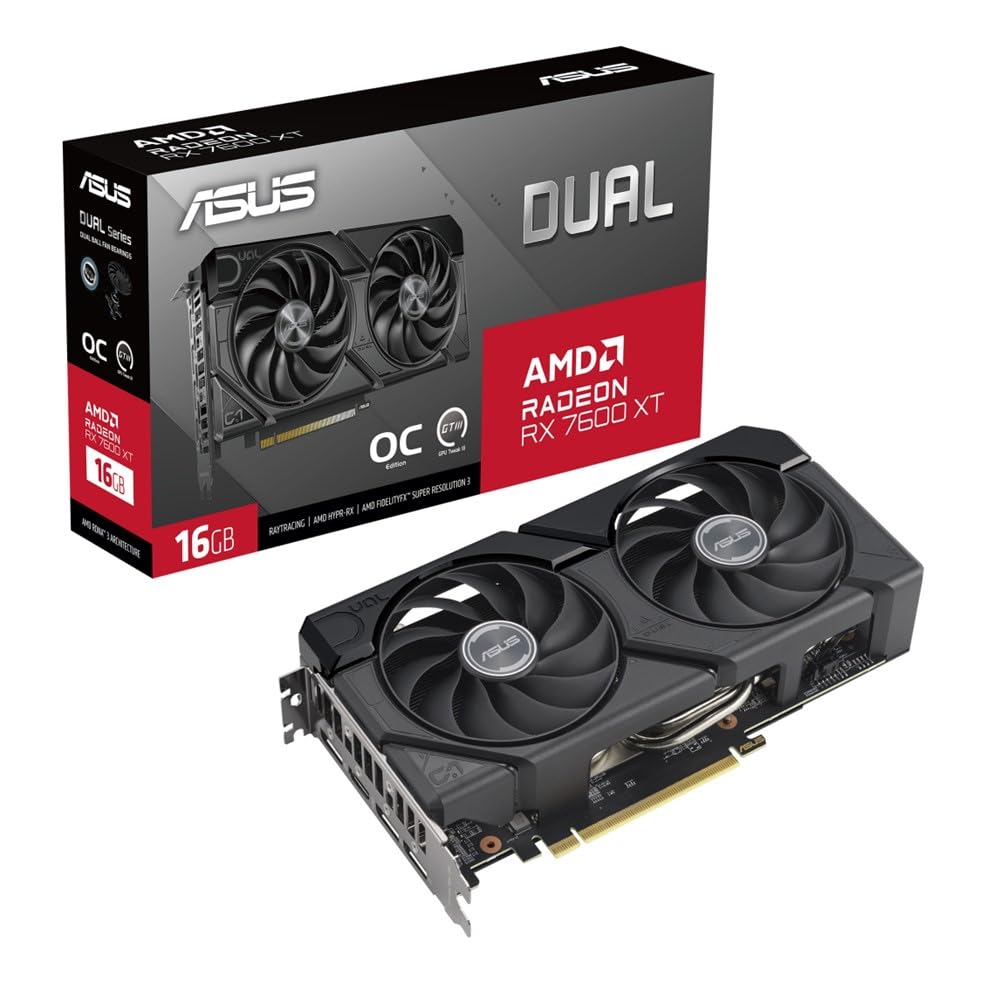Amazon | ASUS AMD Dual Radeon RX 7600 XT 搭載 ビデオカード OC