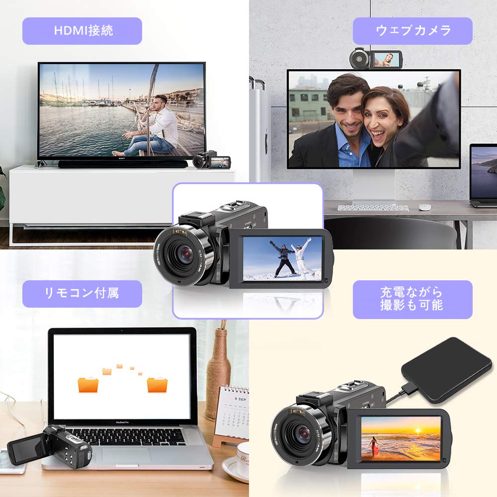 Amazon | ビデオカメラ ACTITOP デジタルビデオカメラ HDビデオカメラ