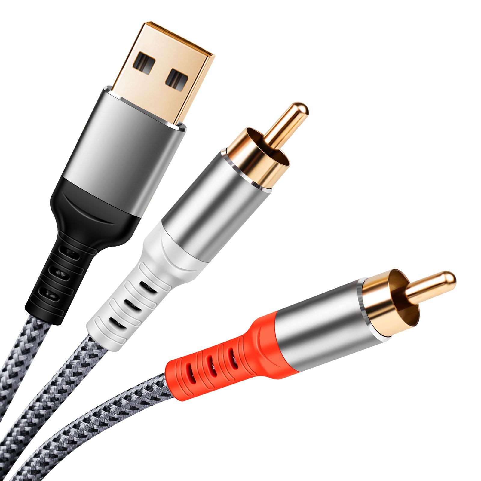 Amazon | USB - RCA 変換ケーブル 2m USB A to 2RCA オーディオ