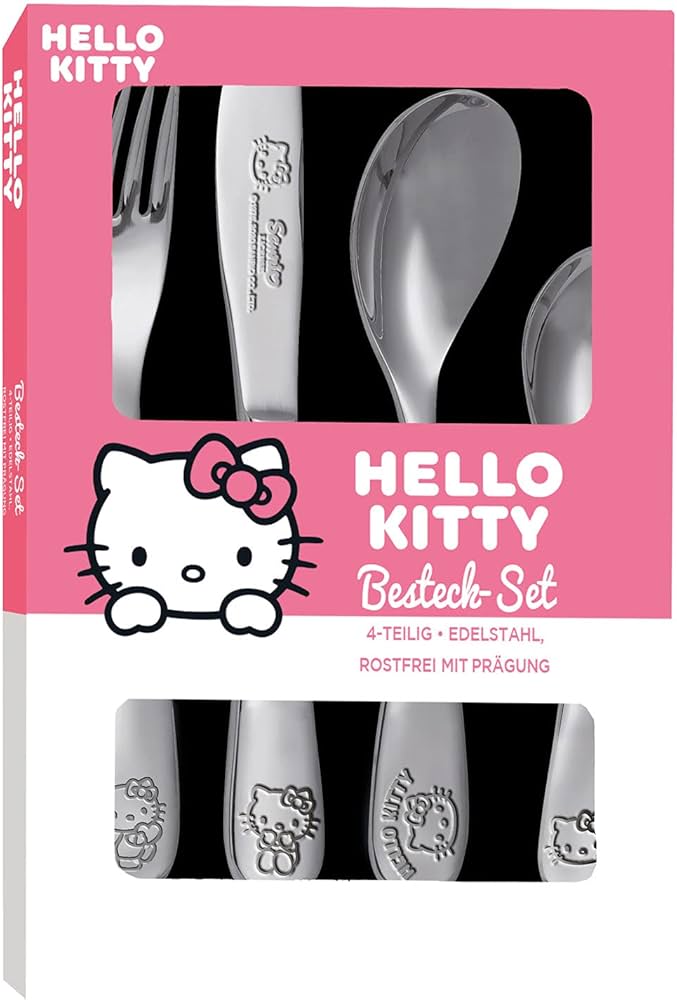 P:os 33126 - Cutlery Set with Hello Kitty Embossing, 4-Piece