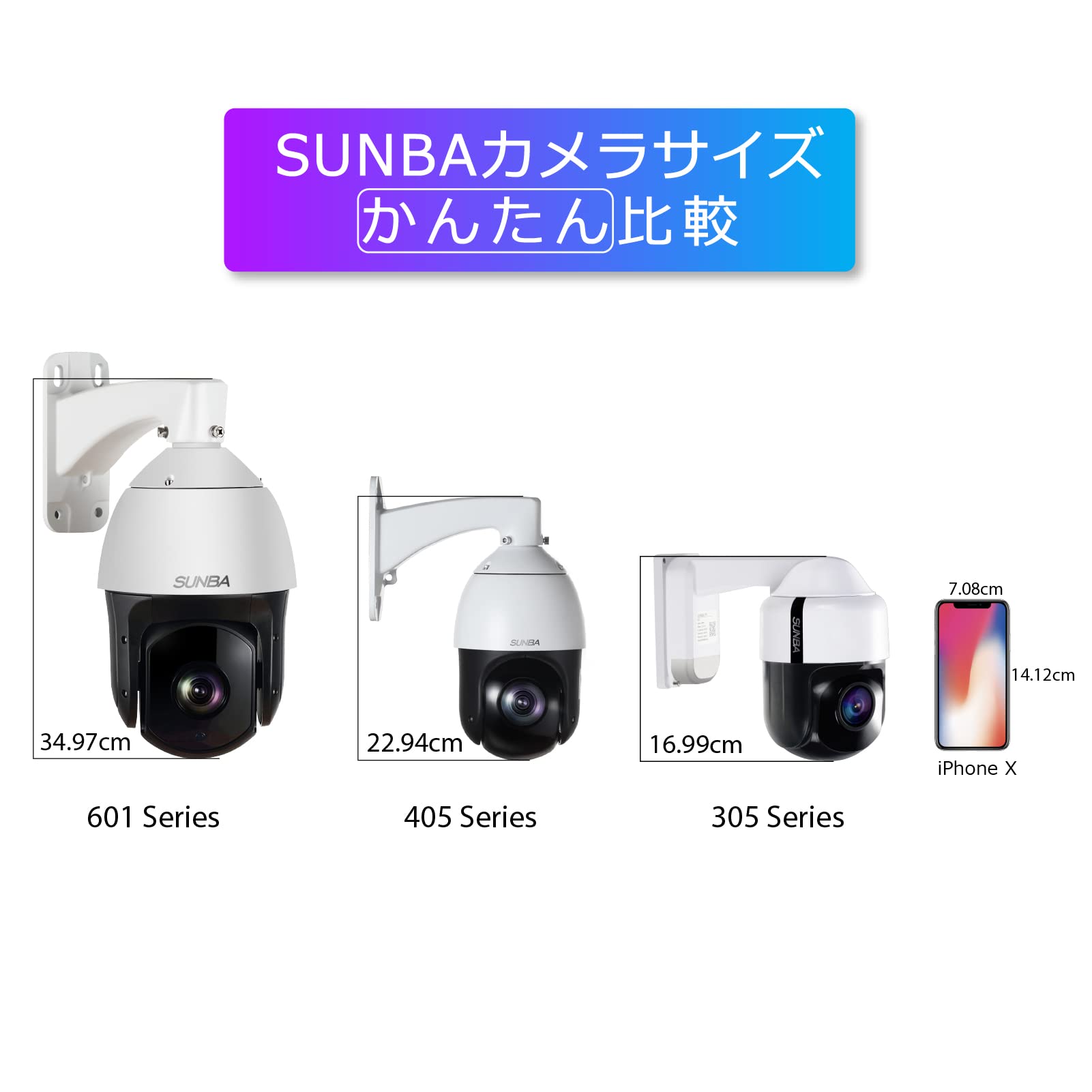 Amazon.co.jp: SUNBA【601-D25X-3MP】 監視カメラ 屋外300万画素 光学