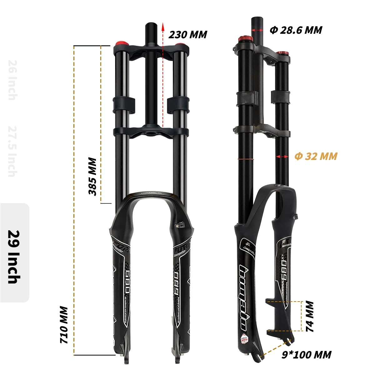 Amazon.co.jp: MTBフロントサスペンションフォーク 26 / 27.5 / 29