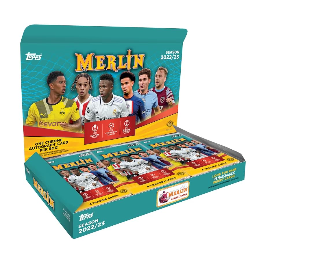 Amazon.com: 2022/23 Topps UEFA Merlin Chrome Soccer Hobby Box 1
