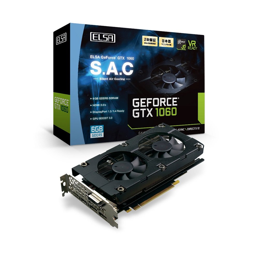 Amazon | ELSA GeForce GTX 1060 6GB S.A.C グラフィックスボード