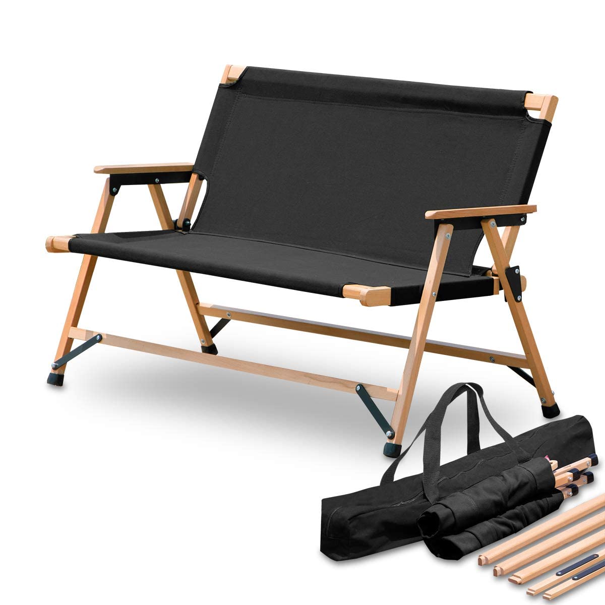 Amazon.co.jp: FIELDOOR 折りたたみベンチ クラシックベンチ キャンプ