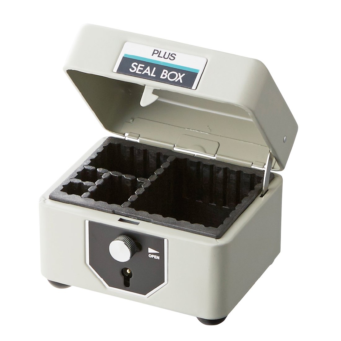 Amazon.co.jp: プラス スチール印箱 印鑑ケース エルグレー 豆 科目印