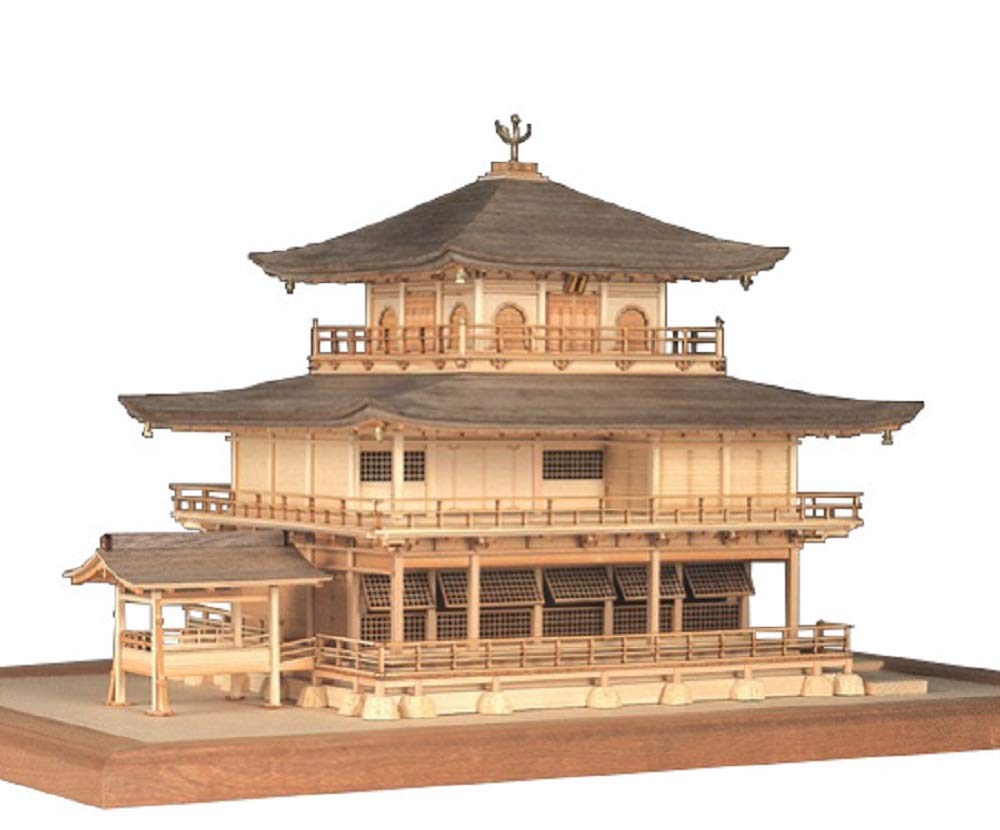 Amazon | ウッディジョー 1/75 鹿苑寺 金閣 白木造り 木製模型 組立