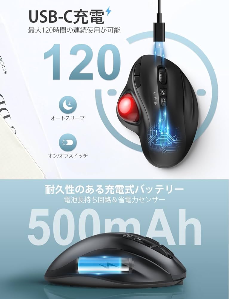 Amazon | QZW ワイヤレスマウス トラックボール マウス 【2024新登場